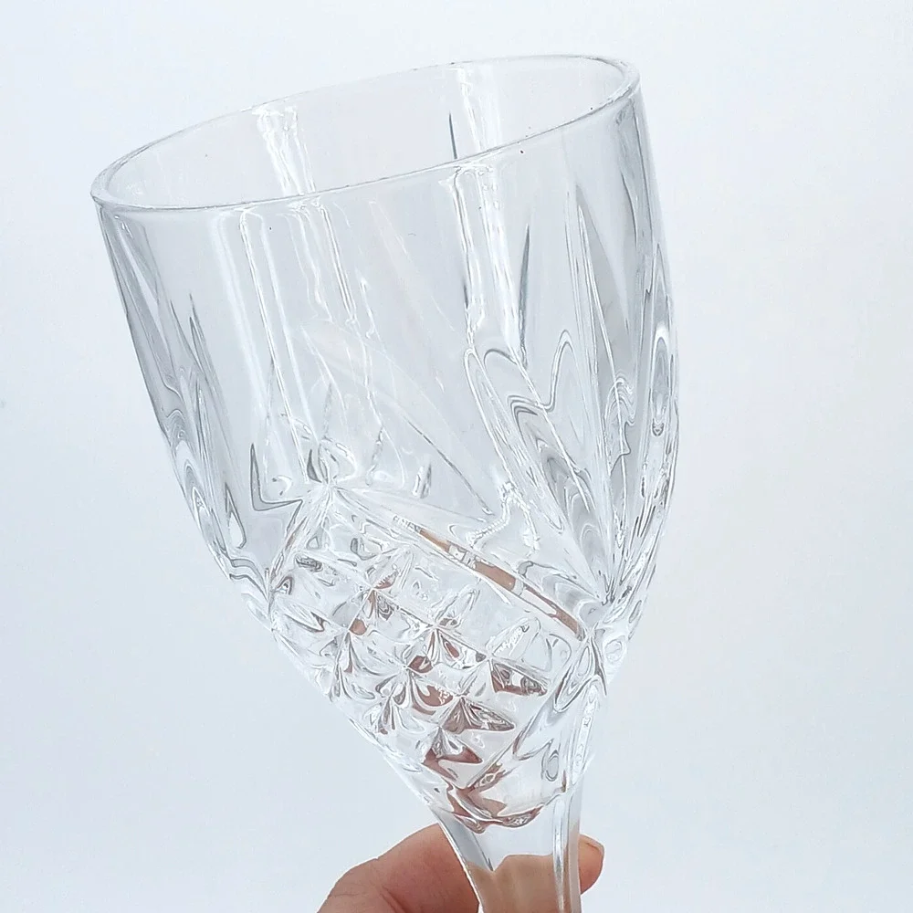 Shannon Crystal by Godinger Dublin Pattern Wine Water Goblet Glasses 8